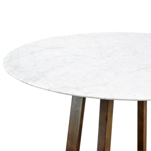 Odin 1.15m Round Marble Dining Table - Dark Brown Base